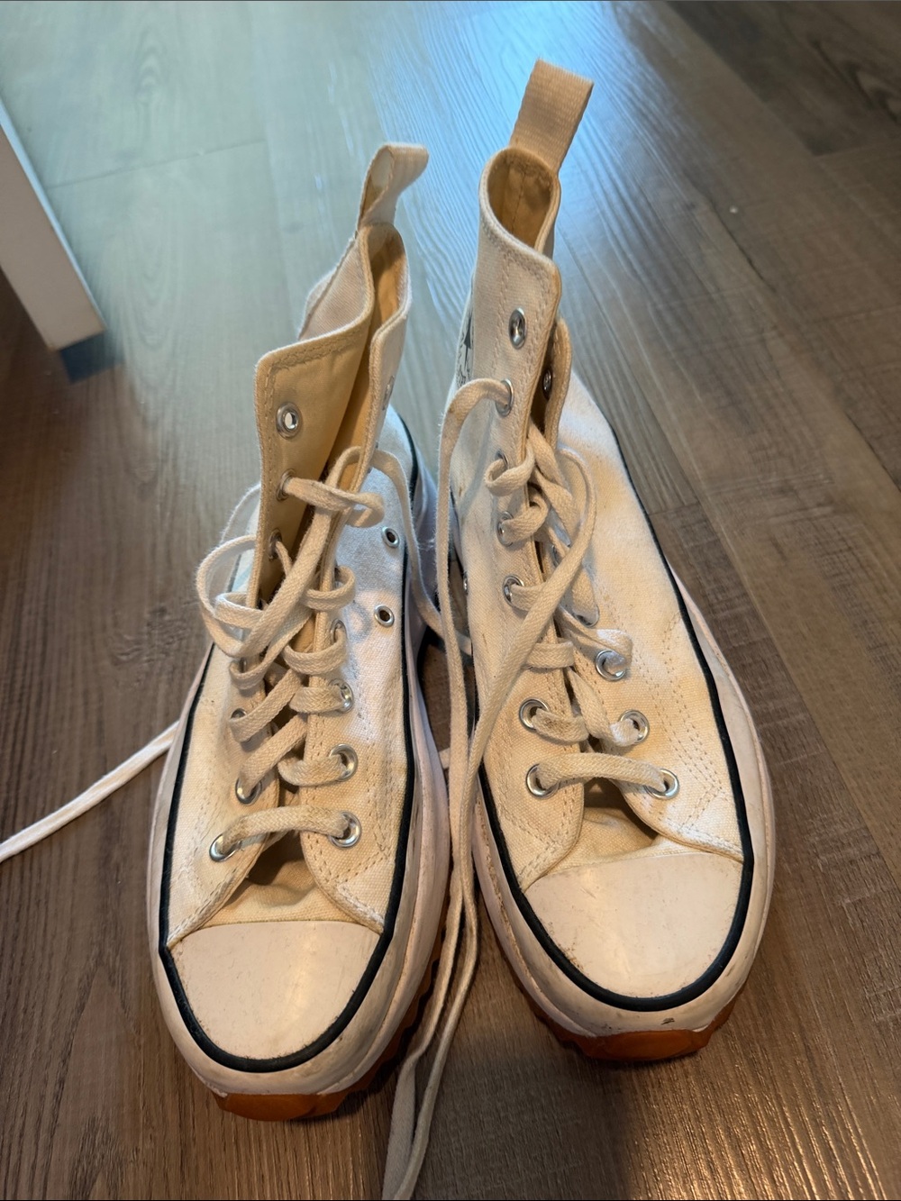 Converse White Platform High-Top Sneakers - Picture 3 of 3
